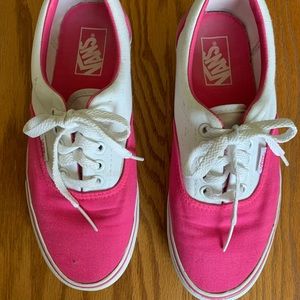 Pink & White Vans Shoes Mens US Size 7 or Women’s US Size 8.5